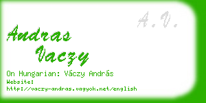 andras vaczy business card