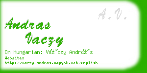 andras vaczy business card